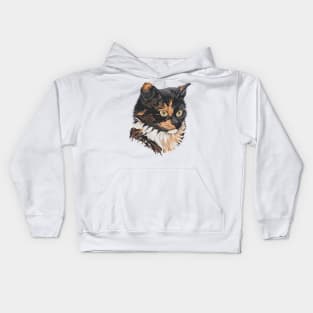 Tortoiseshell Cat Cross Stitch Kids Hoodie